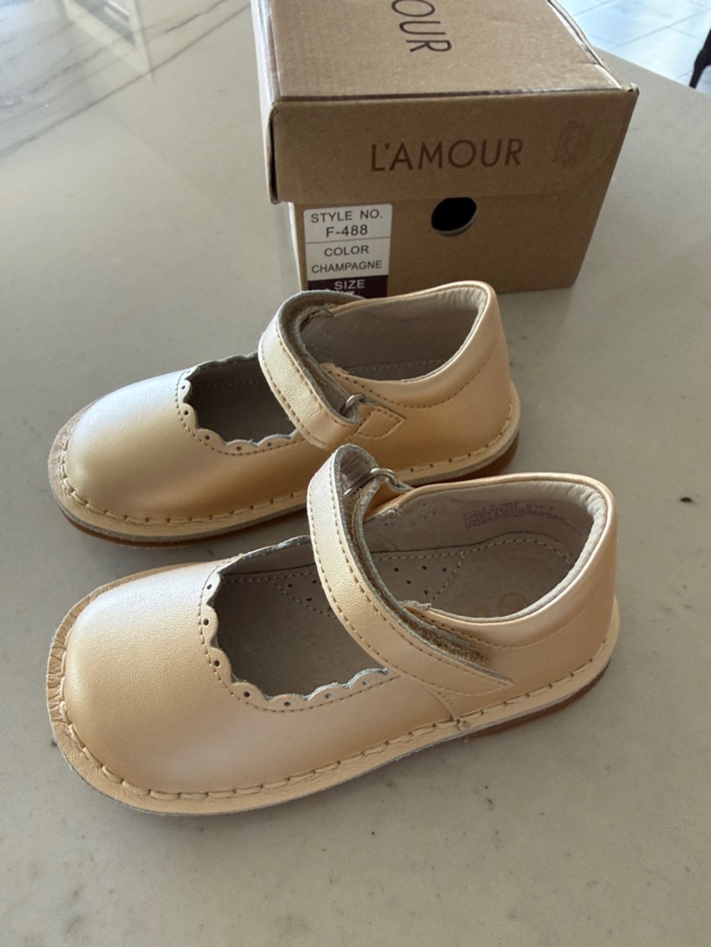 L'Amour Champagne Mary Jane Toddler Shoes - Picture 2 of 5
